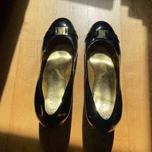 Ralph Lauren rounded toe black heels